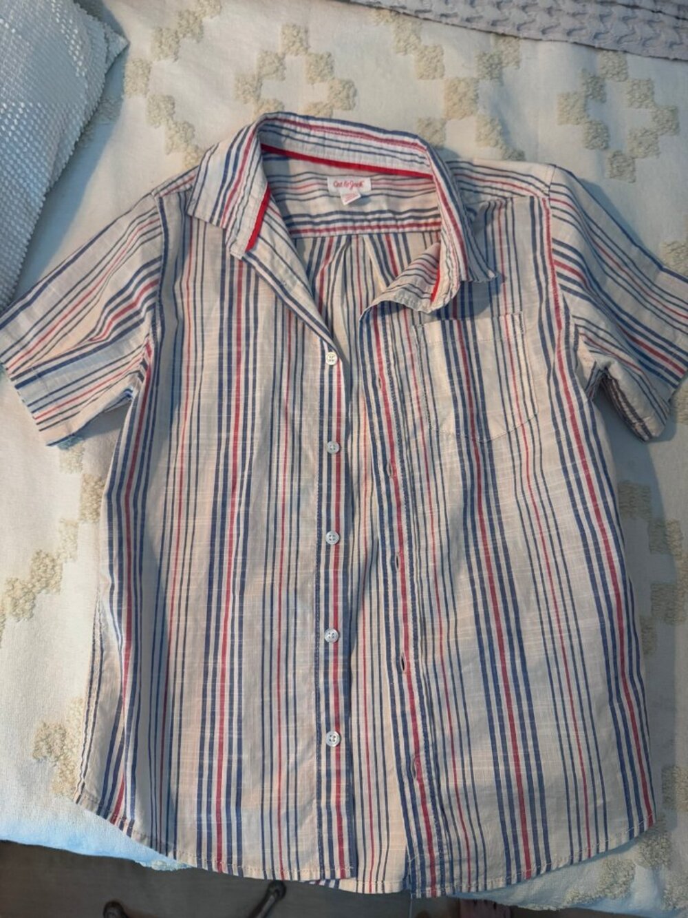 Cat & Jack | red & blue button up | Boys L